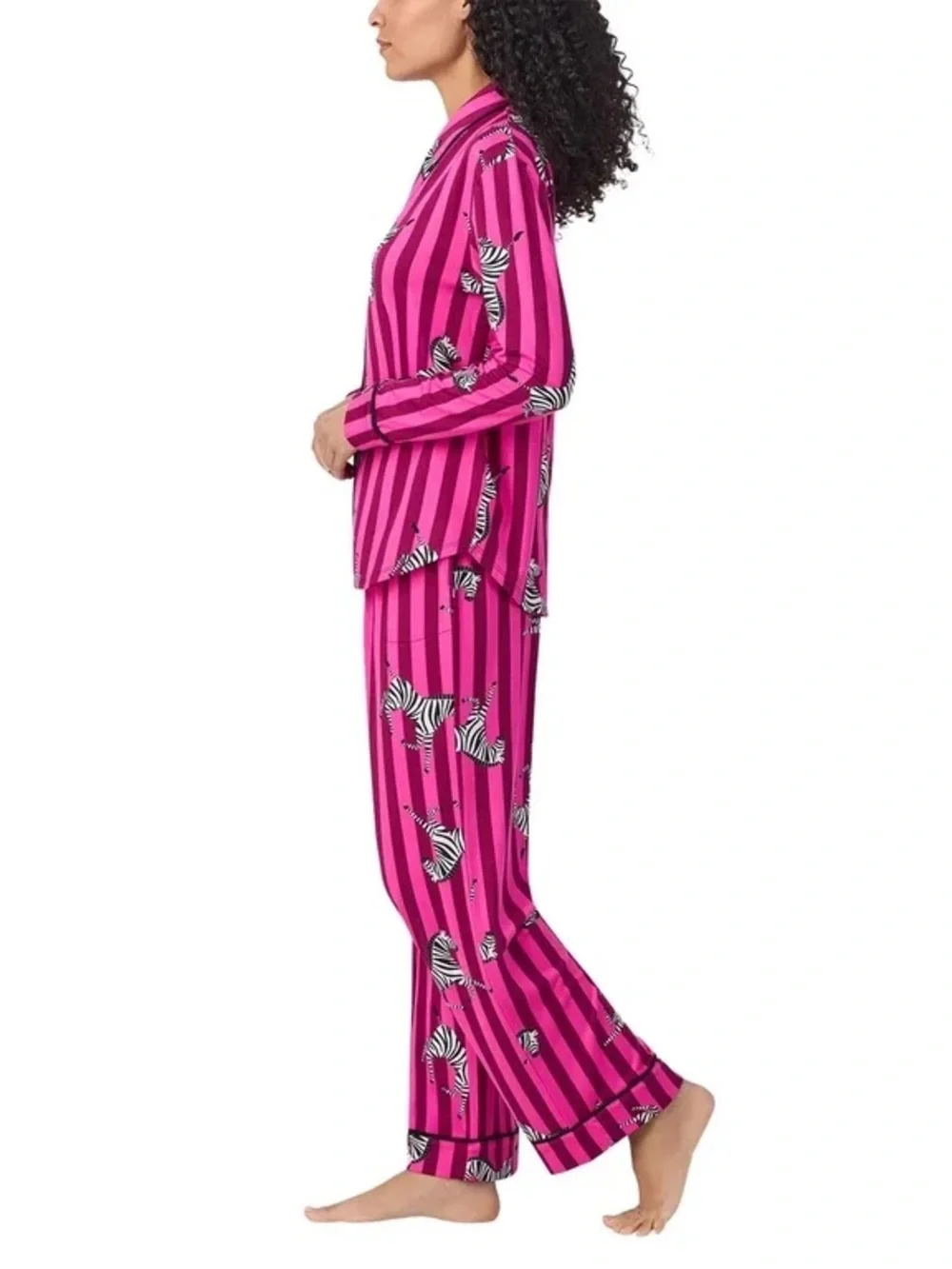 Room Service 2-Piece Pink Zebra Extra Soft Comfy Pajama Set - Size Large